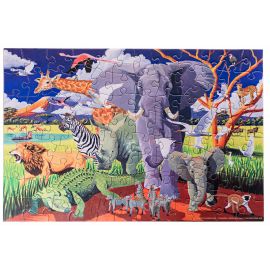 Puzzle & Poster - Wilde Safari - 100 Teile