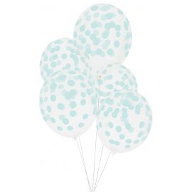 5 Ballons - Konfetti aqua