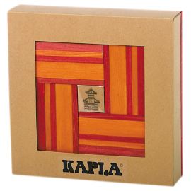 40 Kapla Holzbrettchen - rot & oranje