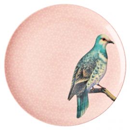 Teller aus Melamin - Vintage Bird - rosa - 25 cm