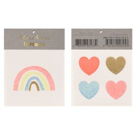 Rainbow & Hearts Tattooset