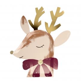 Set von 8 Papptellern - Reindeer with Bow