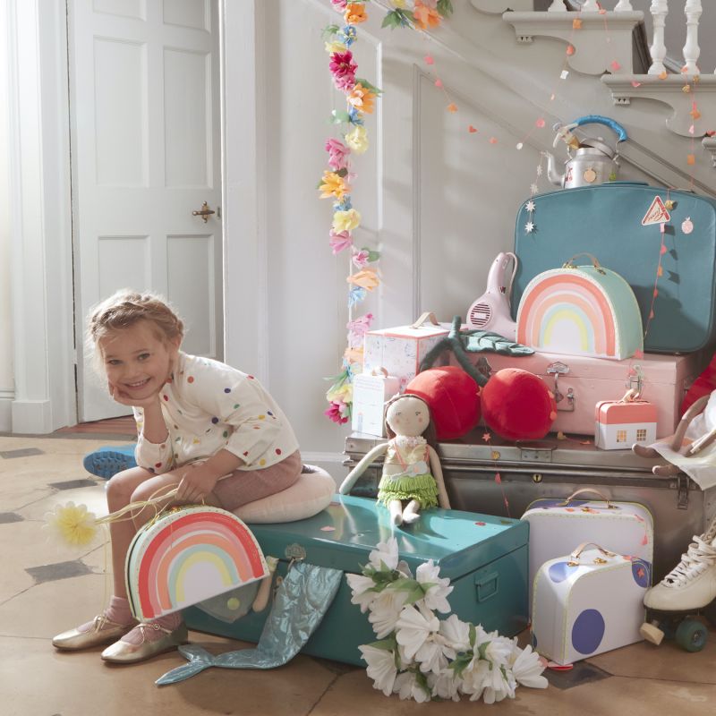 Meri Meri kleiner Kinder-Koffer Regenbogen mit EinhornGeschenkidee Mädchen 