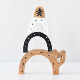 Stapel Spielzeug aus Bambus - BÃ¤r