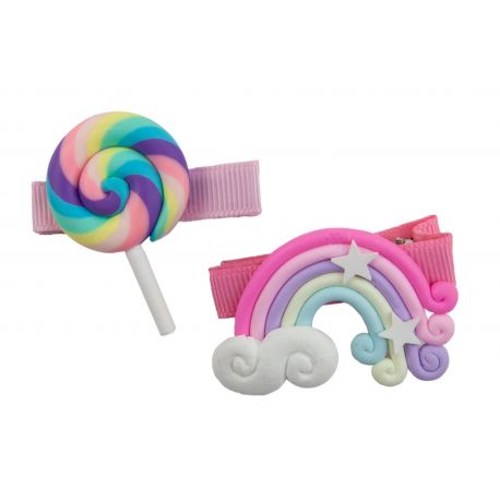 Haarklemme - Lollypop & Rainbow