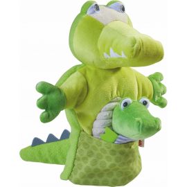 Handpuppe Krokodil mit Baby