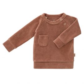 Langärmliger Shirt aus Velours - Tawny brown