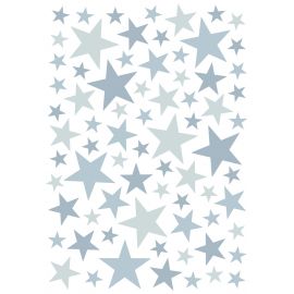 Wandaufkleber A3 - Stars - Dusty ice blue