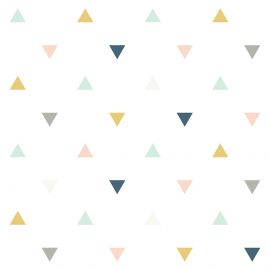 Tapete - Triangles pink, mustard & grey
