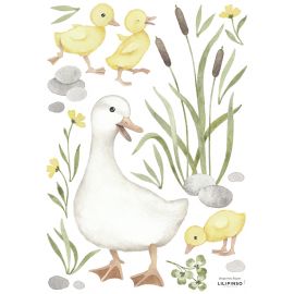 Wandaufkleber - Mom & baby ducks