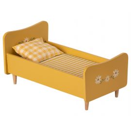 Bett aus Holz - Mini - Gelb