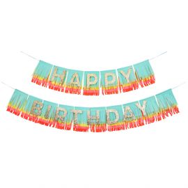 Girlande - Rainbow Happy Birthday Fringe
