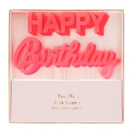 Tortendeko - Happy Birthday Pink
