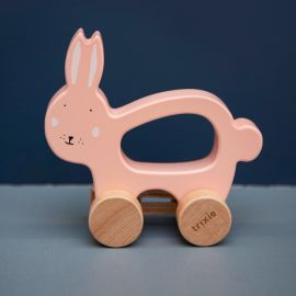 Holz Nachziehtier - Mrs. rabbit