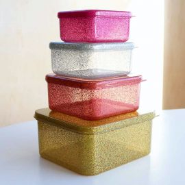 Glitter Lunch & snack box set - Gold blush