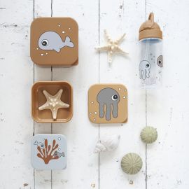 Snackdosen Set - Sea friends - Senfgelb & Grau - 3 pcs