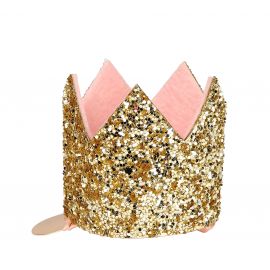 Haarspange - Mini gold glitter crown