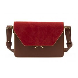 Schultertasche colore - Faded burgundy + poppy red - The Sticky Sis Club