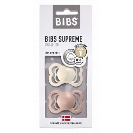 2er Set BIBS Supreme Silikon Schnuller - Ivory & Blush