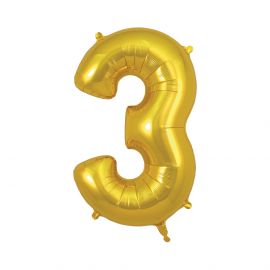 Folienballon Zahlen - gold 3