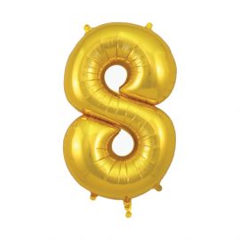 Folienballon Zahlen - gold 8