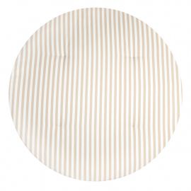 Spielteppich Fluffy - Ã˜ 110 x 6 cm - Taupe Stripes & Natural