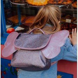 Kindergartentasche Papillon - Violet paillettes