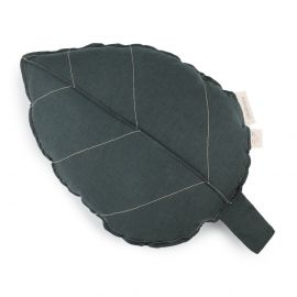Lin français Kissen Blatt - Green Blue - 25x35 cm