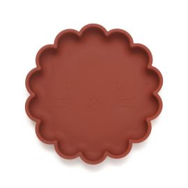 Silikon Teller mit Saugnapf Lion - Baked clay