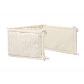 Bett/Laufgitterumrandung 180x40cm White Spring Knit Ivory