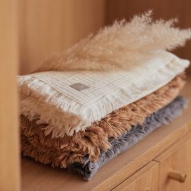 Decke Wiege Muslin Fringe 75x100cm Storm Grey