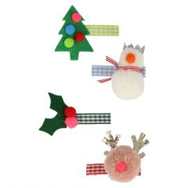 4-er Set Haarspangen - Festive Icon