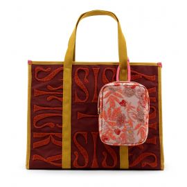 The Sticky Sis Club Shopper-Tasche + Floral Knot-Bag - La Promenade - Terry - Vin rouge