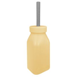 Flasche+Strohhalm - Mellow Yellow / Powder Grey