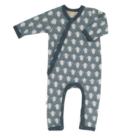 Bio -Baumwollkimono -Pyjamas - Blaue Pinguine