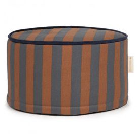 Majestic runde Sitzsack - blue brown stripes