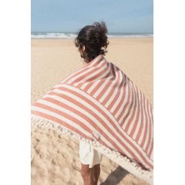 Portofino Beach Handtuch 75x145 - rostige rote Streifen
