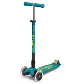 Micro Scooter Maxi Deluxe Foldable - Petrol Green - LED