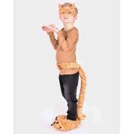 Den Goda Fen - Tiger Pantoffeln + Maske und Schwanzgröße 30-34