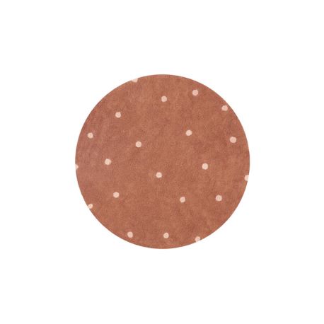 Abwaschbarer Teppich Round Dot Chestnut