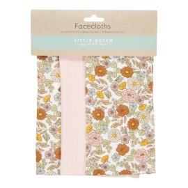Waschhandschuhe Set Flowers & Butterflies-Pure Soft Pink - Little Dutch