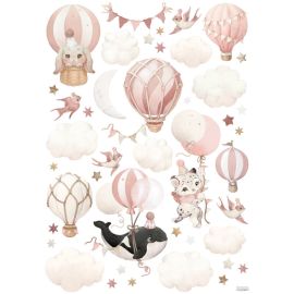 Stickerbogen Dekor L - Animals Fantasy (Pink) - Lilipinso