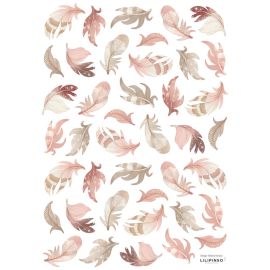 Stickerbogen A3 (29,7 X 42 cm) - Feathers (Pink) - Lilipinso