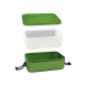 Grüne Aluminium Lunchbox mit Silikoneinsatz 'Plus'