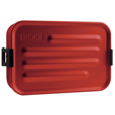 Rote Aluminium Lunchbox mit Silikoneinsatz 'Plus'