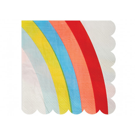 Set von 20 Regenbogen Papierservietten