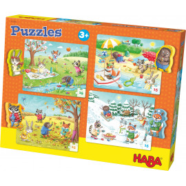 Set von 4 Puzzle 'Jahreszeiten'