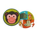 24 pc Puzzle 2-seitig rund Affe