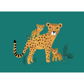 Postkarte Geparden & Jungen