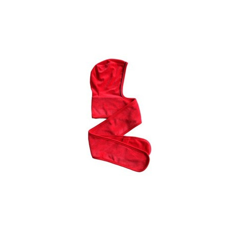 bonnet-écharpe rouge en velours 9-12m